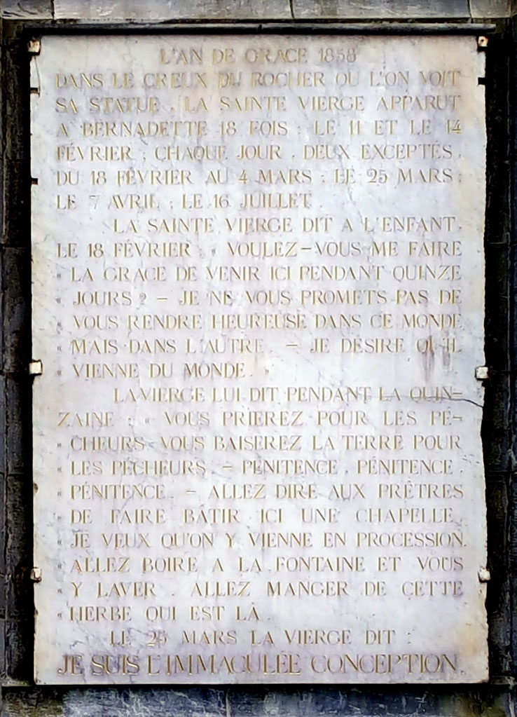 Panneau de Lourdes